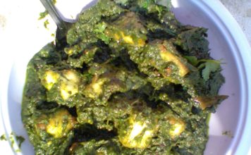 healthy tasty recipe palak paneer  (spinach curry with indian cheese ),